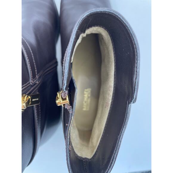 Michael Kors FINLEY Chocolate Brown Flat Bootie Ankle Boots Flat Size 9M USED - Picture 6 of 10